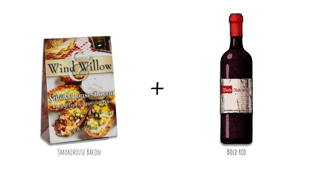 smoky bacon, appetizer, red wine, cheese and wine pairing