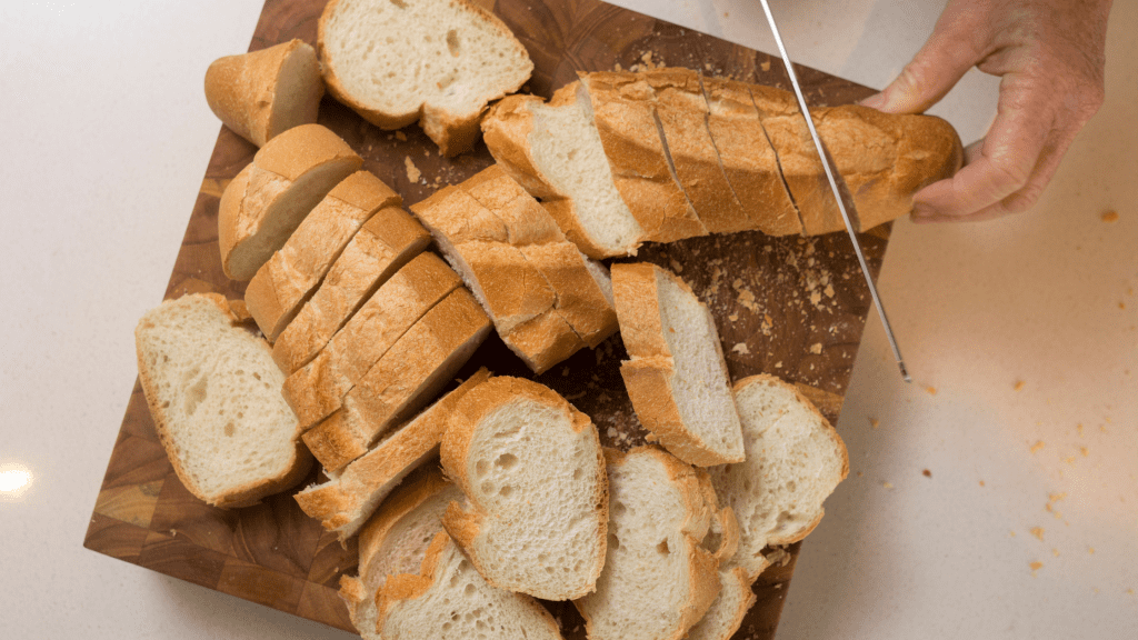 baguette or italian loaf cut for crostini