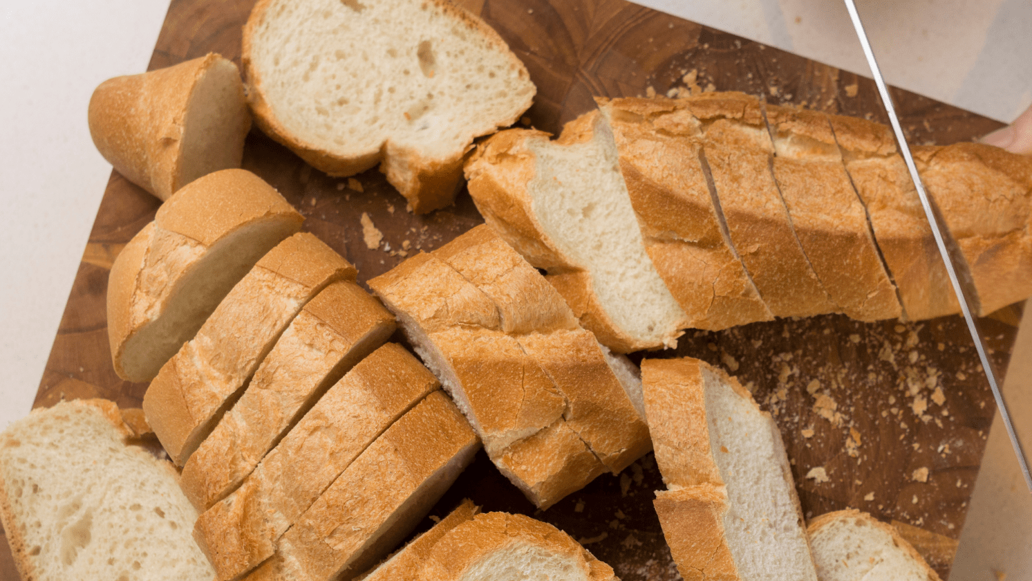 baguette or italian loaf cut for crostini