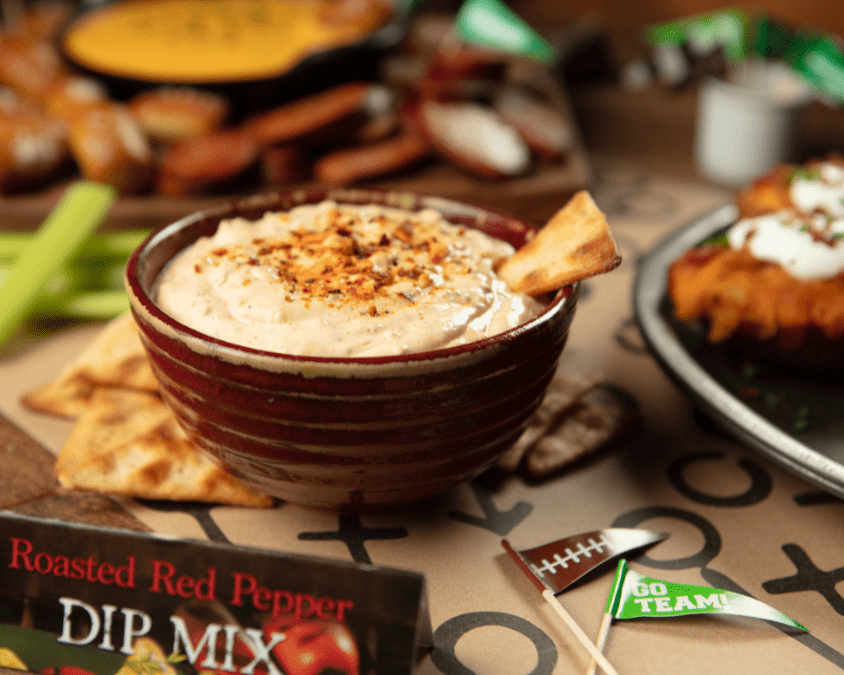 Recipes for the Big Game using Wind & Willow Roasted Red Pepper and other Dip Mixes