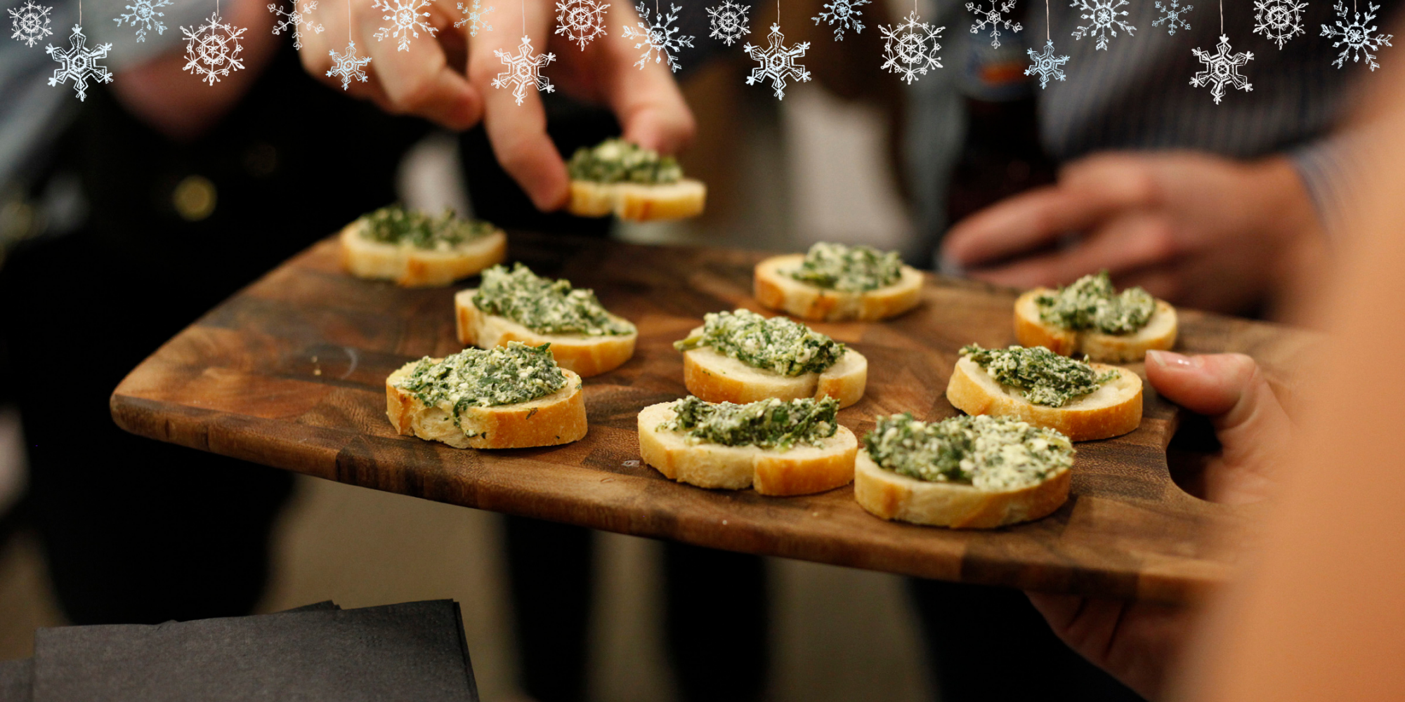 Easy crostini appetizer for thanksgiving and Christmas holiday gathering or party